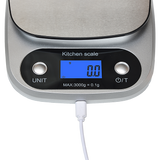 0.1g High Precision Kitchen Scale Rechargable Food Scale Digital 3KG - Top-Down View