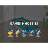 Kids Mini Billiard Table Game Toy Wooden Snooker Pool Home Fun Birthday Gift - Top-Down View