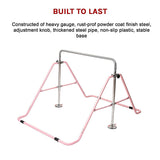 Kids Gymnastics Bars Training Horizontal Bar Monkey Kip Bar Pink - Close-Up Angle