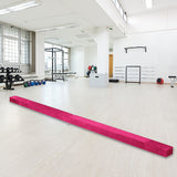 2.2m Gymnastics Folding Balance Beam Pink Synthetic Suede - 45-Degree Angle