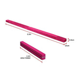 2.2m Gymnastics Folding Balance Beam Pink Synthetic Suede - Extra Image