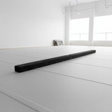 2.2m Gymnastics Folding Balance Beam Black Synthetic Suede - Front View
