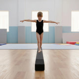 2.2m Gymnastics Folding Balance Beam Black Synthetic Suede