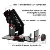 T Bar Row Landmine Platform 360-degree Swivel Fits 1, 2 Olympic Bars - Rear View