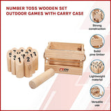 Number Toss Wooden Set Outdoor Games with Carry Case - Side View