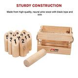 Number Toss Wooden Set Outdoor Games with Carry Case - Low Angle