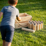 Number Toss Wooden Set Outdoor Games with Carry Case - Close-Up Angle