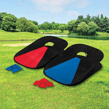 Collapsible Portable Corn Hole Boards With 8 Cornhole Bean Bags, Carry Case - 45-Degree Angle