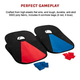 Collapsible Portable Corn Hole Boards With 8 Cornhole Bean Bags, Carry Case - Rear View