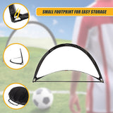 Pair of Soccer Football Goals 180cm Pop Up Portable Quick Set Up