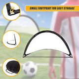 Pair of Soccer Football Goals 180cm Pop Up Portable Quick Set Up - Low Angle