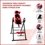 Inversion Table Gravity Stretcher Inverter Foldable Home Fitness Gym - Side View