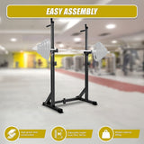 Commercial Squat Rack Adjustable Pair Fitness Exercise Weight Lifting Gym Barbell Stand - Extra Image