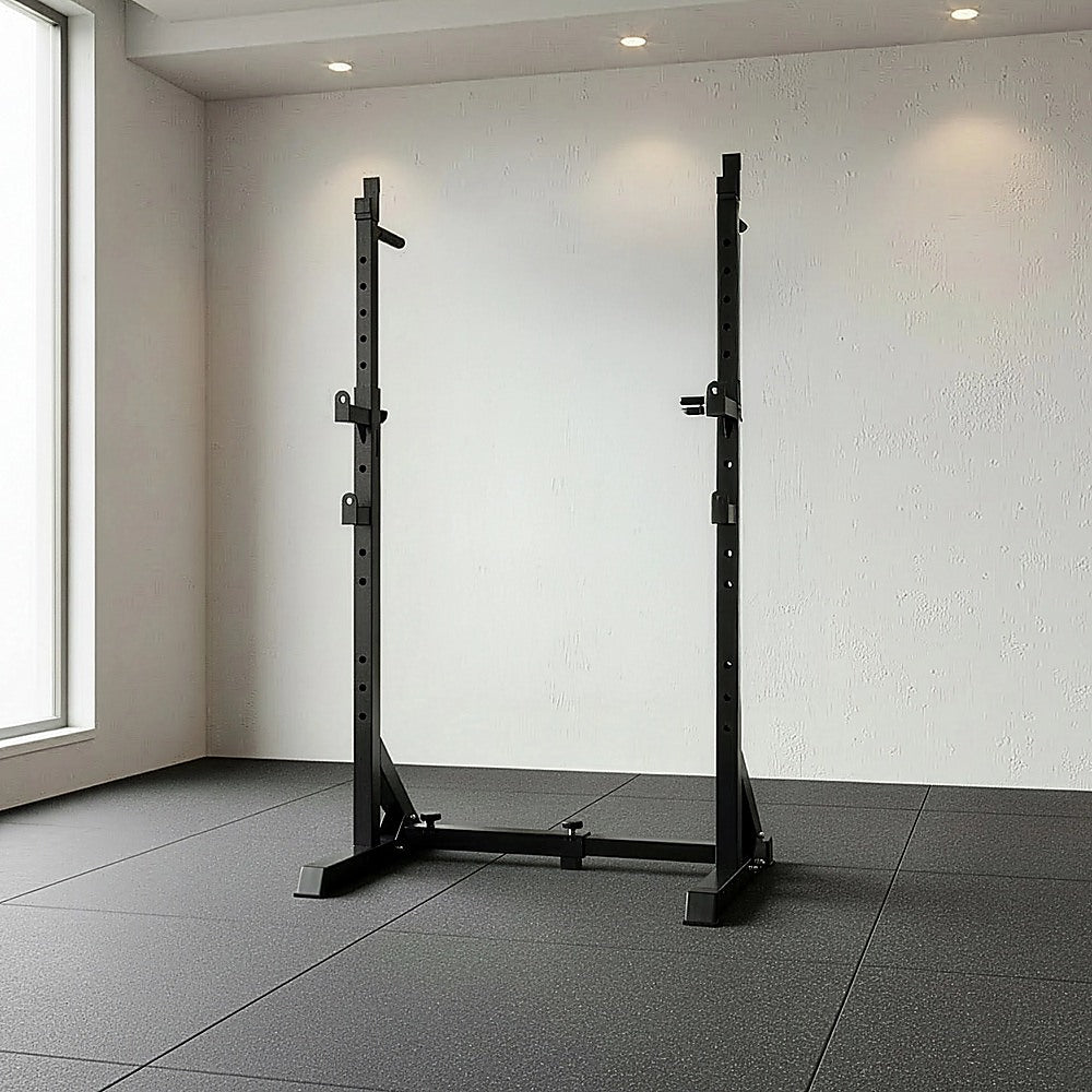 Commercial Squat Rack Adjustable Pair Fitness Exercise Weight Lifting Gym Barbell Stand