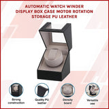 Automatic Watch Winder Display Box Case Motor Rotation Storage PU Leather - Side View