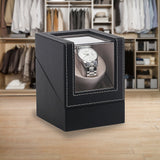 Automatic Watch Winder Display Box Case Motor Rotation Storage PU Leather - 45-Degree Angle