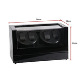 Automatic Quad Watch Winder Wood Display Box Case Motor Rotation Storage - Extra Image