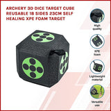 Archery 3D Dice Target Cube Reusable 18 Sides 23CM Self Healing XPE Foam Target - Side View