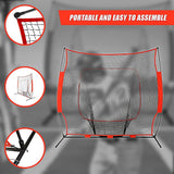 Portable Baseball Training Net Stand Softball Practice Sports Tennis - Low Angle