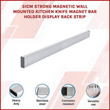 41cm Strong Magnetic Wall Mounted Kitchen Knife Magnet Bar Holder Display Rack Strip - Side View