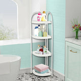 Shower Corner Shelf White Caddy Bathroom Shelves Organiser Bath Storage Rack 4 - Close-Up Angle