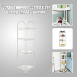 Shower Corner Shelf White Caddy Bathroom Shelves Organiser Bath Storage Rack 4 - Low Angle