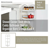 Shower Corner Shelf White Caddy Bathroom Shelves Organiser Bath Storage Rack 4 - Extra Image