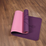 8mm TPE Yoga Mat Exercise Fitness Gym Pilates Non Slip Dual Layer - Top-Down View