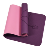 8mm TPE Yoga Mat Exercise Fitness Gym Pilates Non Slip Dual Layer - 45-Degree Angle