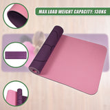 8mm TPE Yoga Mat Exercise Fitness Gym Pilates Non Slip Dual Layer - Low Angle