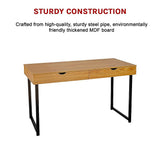 Wood Computer Desk PC Laptop Table Gaming Desk Home Office Study Furniture - Rear View