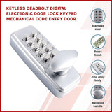 Keyless deadbolt digital electronic door lock keypad mechanical Code Entry Door - Side View