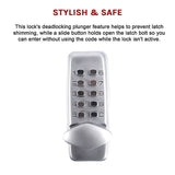 Keyless deadbolt digital electronic door lock keypad mechanical Code Entry Door - Low Angle