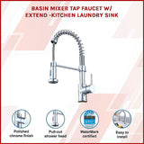 Basin Mixer Tap Faucet w/Extend -Kitchen Laundry Sink - Side View