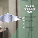300mm Shower Head Square 304SS Polished Chrome Finish - Low Angle