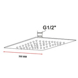 300mm Shower Head Square 304SS Polished Chrome Finish - Extra Image
