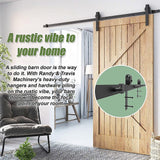 1.8m Sliding Barn Door Hardware Heavy Duty Sturdy Kit - 45-Degree Angle
