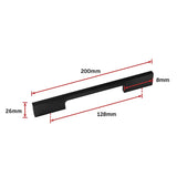 5 x 128mm Kitchen Handle Cabinet Cupboard Door Drawer Handles square Black furniture pulls - Extra Image
