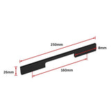 5 x 160mm Kitchen Handle Cabinet Cupboard Door Drawer Handles square Black furniture pulls - Extra Image