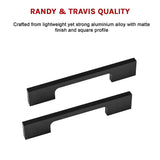 5 x 96mm Kitchen Handle Cabinet Cupboard Door Drawer Handles square Black furniture pulls - Extra Image