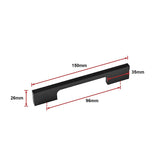 5 x 96mm Kitchen Handle Cabinet Cupboard Door Drawer Handles square Black furniture pulls - Extra Image