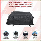458 Litre Large Car Cargo Travel Rain Proof Roof Top Bag Storage Carrier Box - Side View
