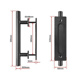 Carbon Steel Door Handle & Flush Pull Wood Door Gate Hardware 12"