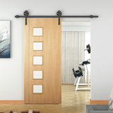 2M Big Spoke Wheel Sliding Barn Door Hardware - Front View