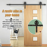 2M Big Spoke Wheel Sliding Barn Door Hardware - Top-Down View