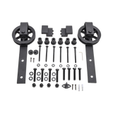 2M Big Spoke Wheel Sliding Barn Door Hardware - 45-Degree Angle