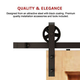 2M Big Spoke Wheel Sliding Barn Door Hardware - Extra Image