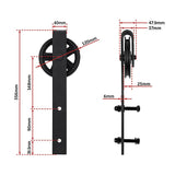 2M Big Spoke Wheel Sliding Barn Door Hardware - Extra Image