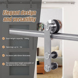 Sliding Barn Door Hardware Stainless Steel - Low Angle