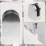 Brushed Nickel Bracket for Glass Balustrade Panels - Set of 2 - Rear View